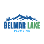Belmer Lake Plumbing logo featuring blue mountains and green pine trees, representing a local Lakewood, CO plumbing company established in 2018, owned by John Belmer.