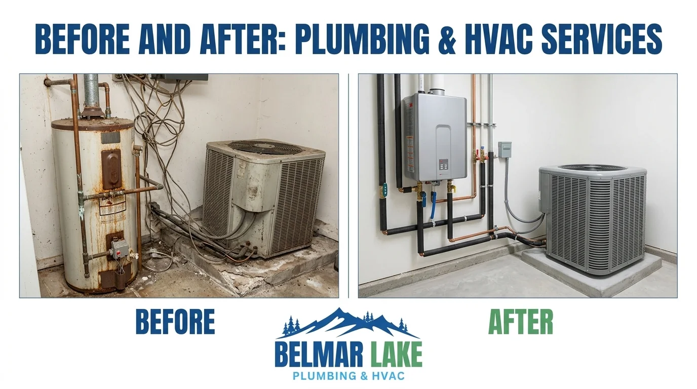 HVAC System Repair and Replacement Before and After - Belmar Lake Plumbing Lakewood CO